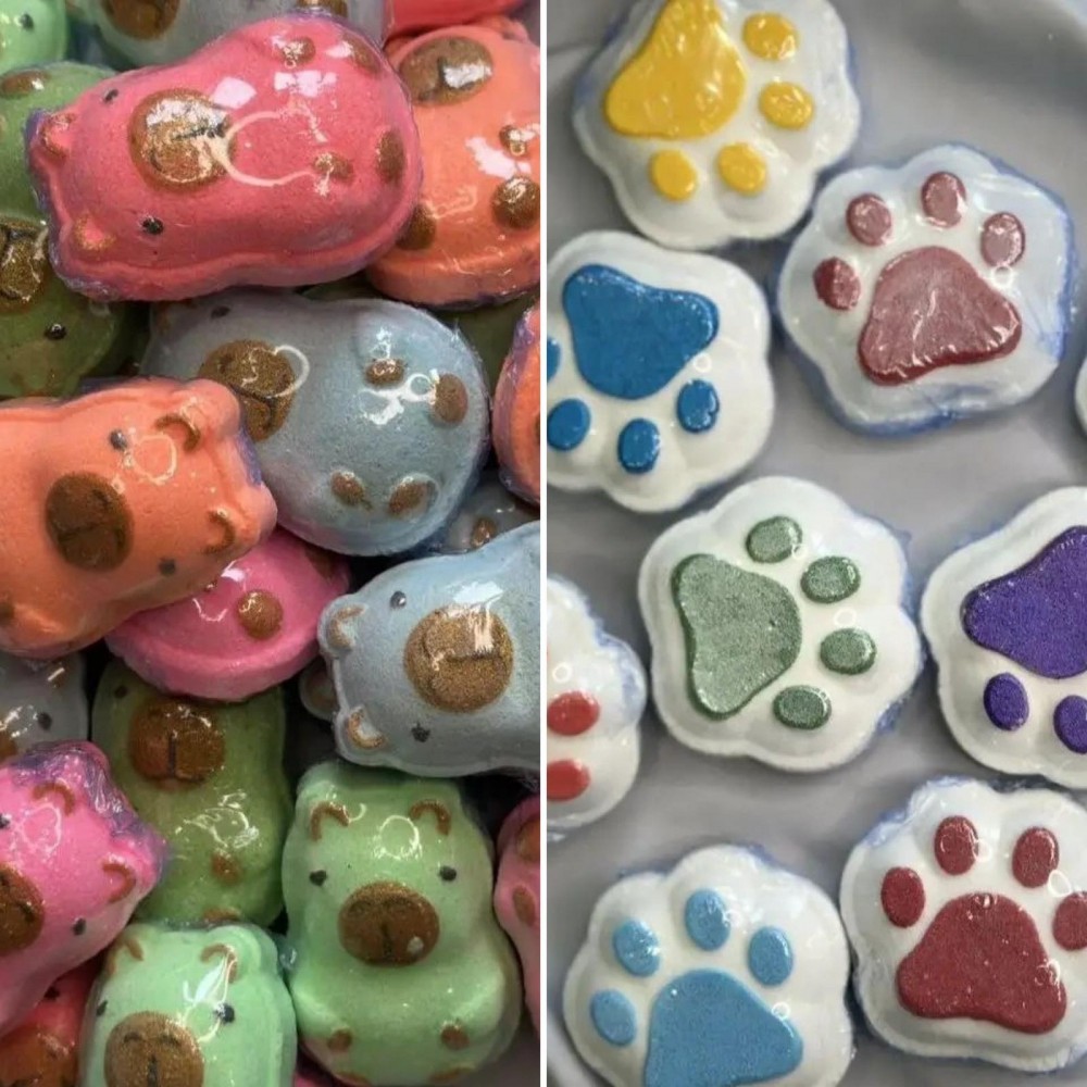 Бомбочка-гейзер для ванни Капібари міні та Лапки Висота 5 см Вага 25 гр