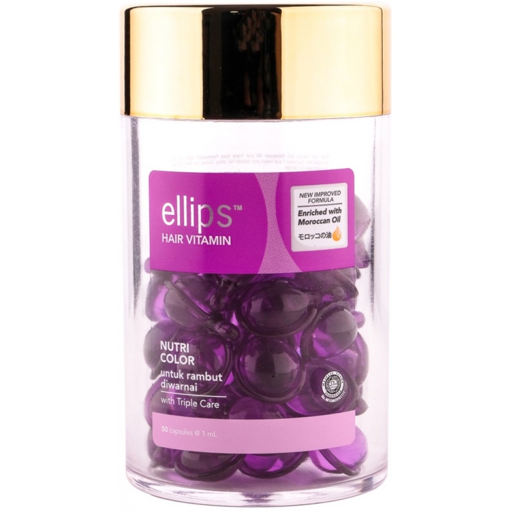 Капсули для волосся - Вітаміни для волосся Ellips Hair Vitamin Nutri Color Сяйво кольору з марокканським маслом 50шт