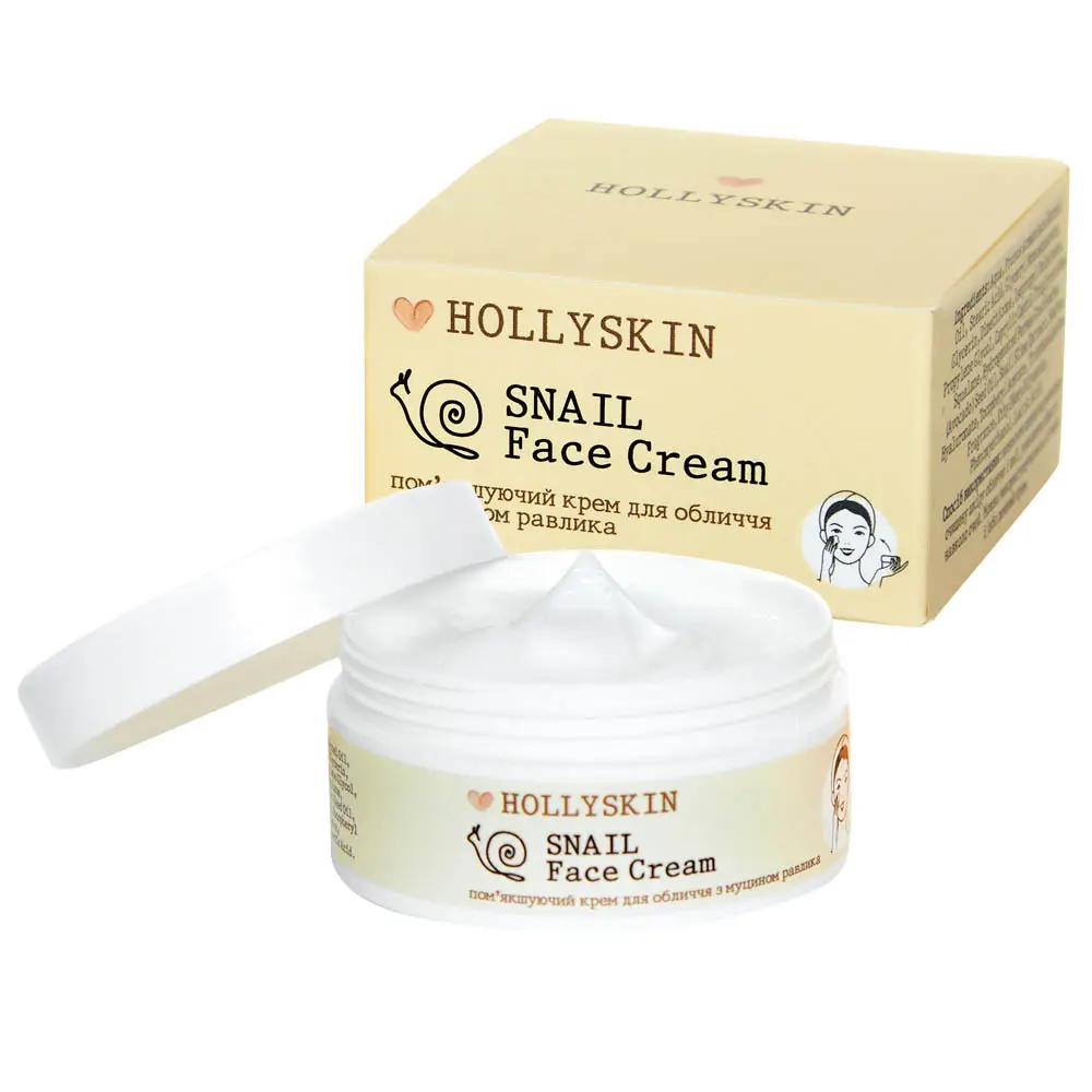 Пом'якшувальний крем для обличчя з муцином равлика Hollyskin Snail Face Cream 50 ml