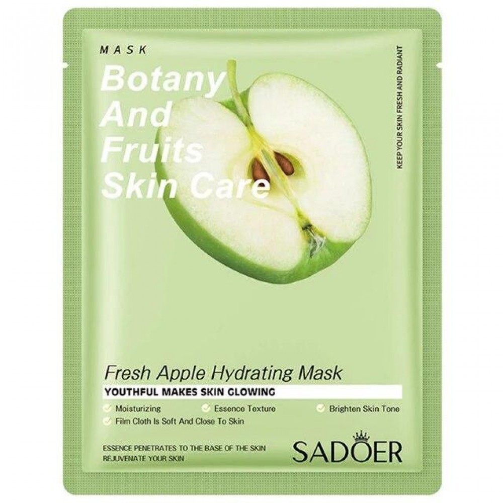 Тканинна маска для лица с экстрактом яблока Sadoer Botany And Fruits