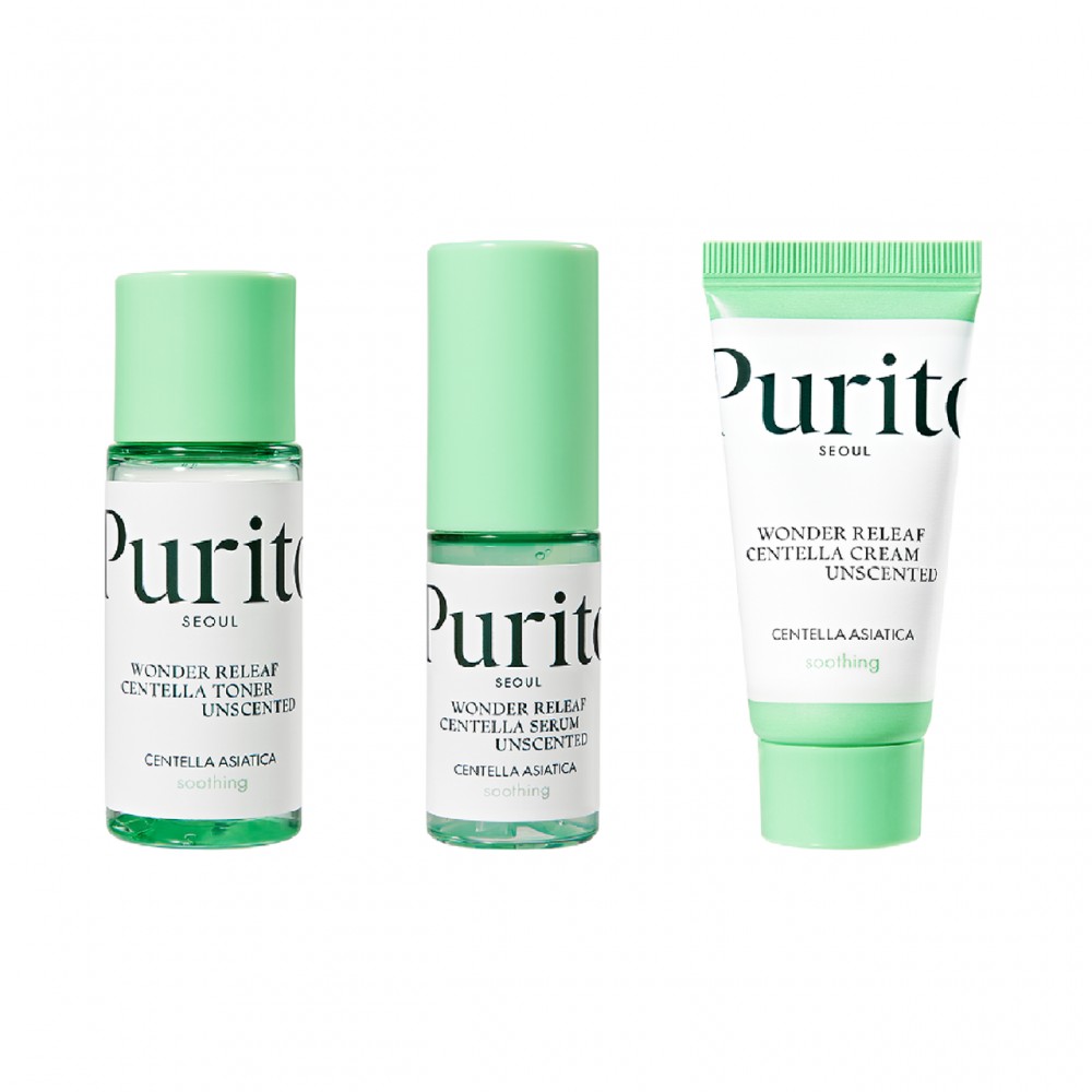 Набір з центеллою без ефірних масел Purito Seoul Wonder Releaf Centella Mini Kit Unscented (оригінал)