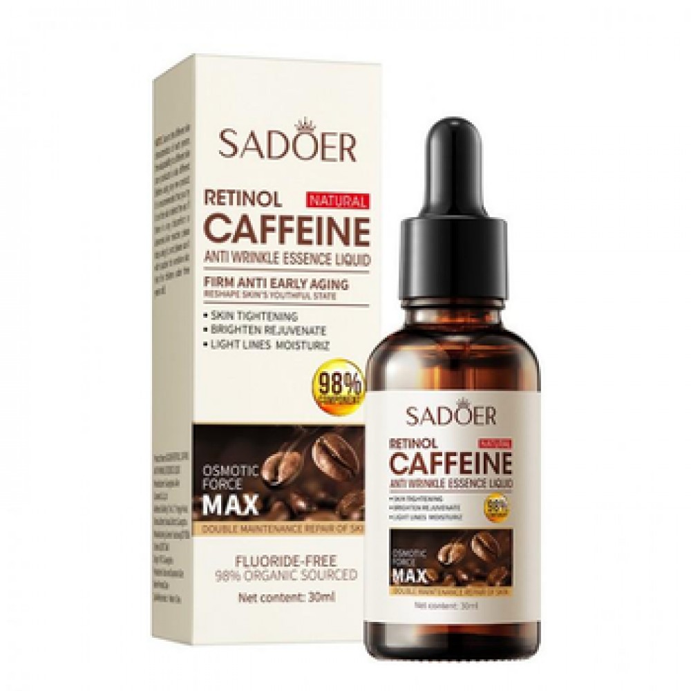 Сироватка з кофеїном Sadoer Retinol Caffeine Anti-Wrinkle Essence Liquid, 30 мл
