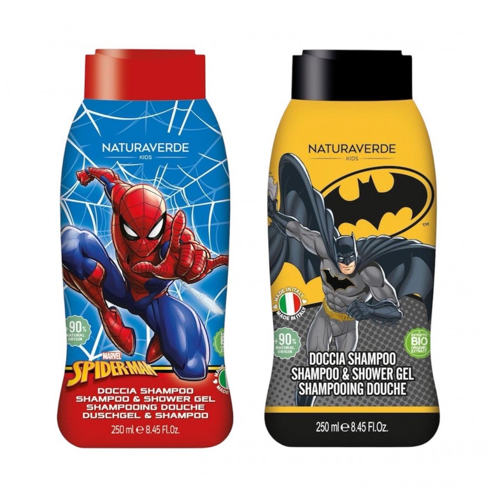 Набір шампунь і гель для душу Naturaverde Kids Бетмен і Людина-павук в асортименті