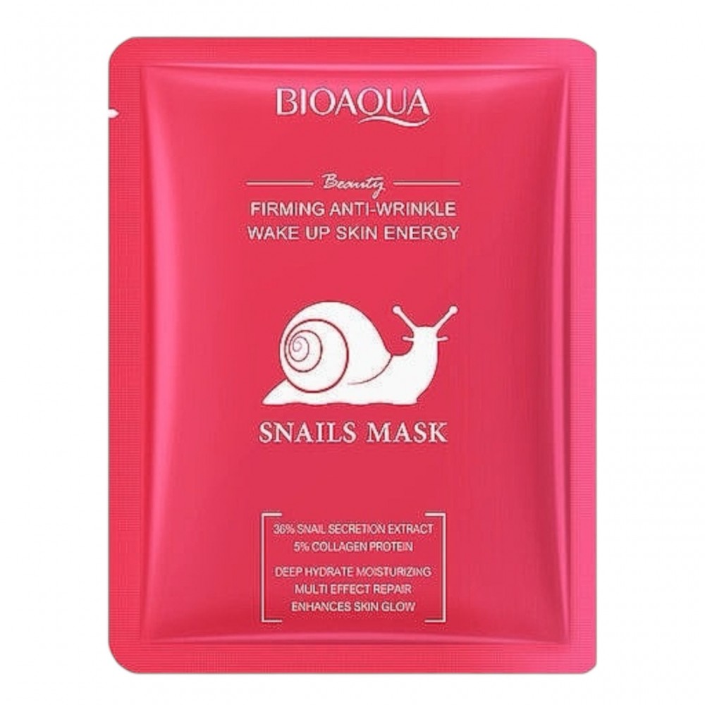 Тканинна маска для обличчя з муцином равлика Bioaqua Firming Anti-Wrinkle