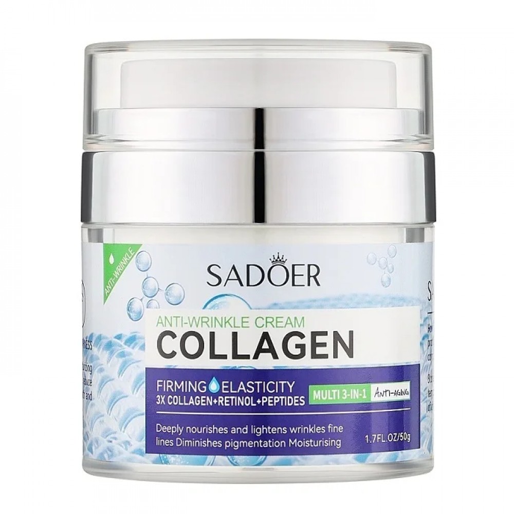 Крем для обличчя Sadoer Collagen Anti-Wrinkle Cream з колагеном, ретинолом та пептидами 50g
