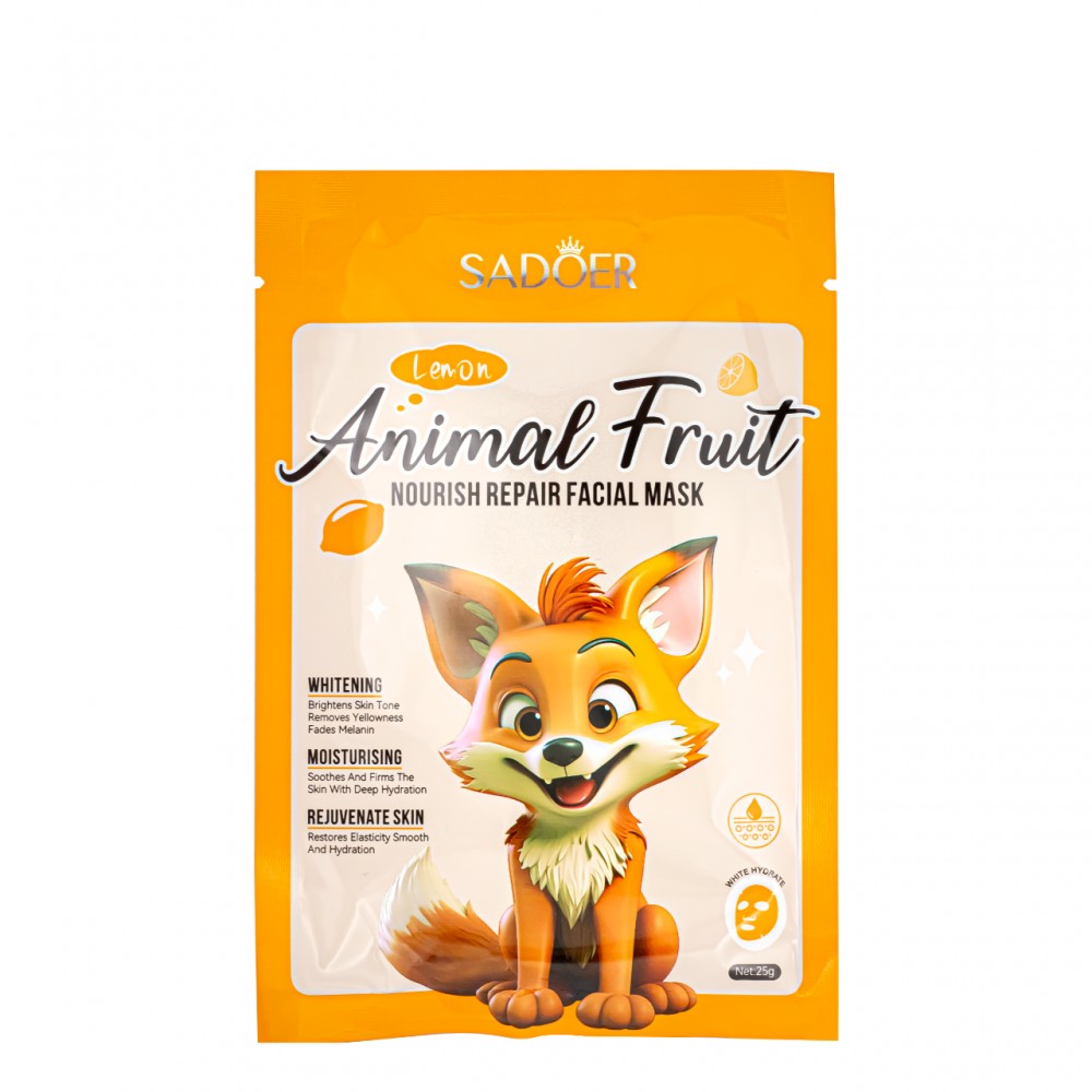 Маска для обличчя живильна Sadoer Казкові Тварини Лисьонок Лимон