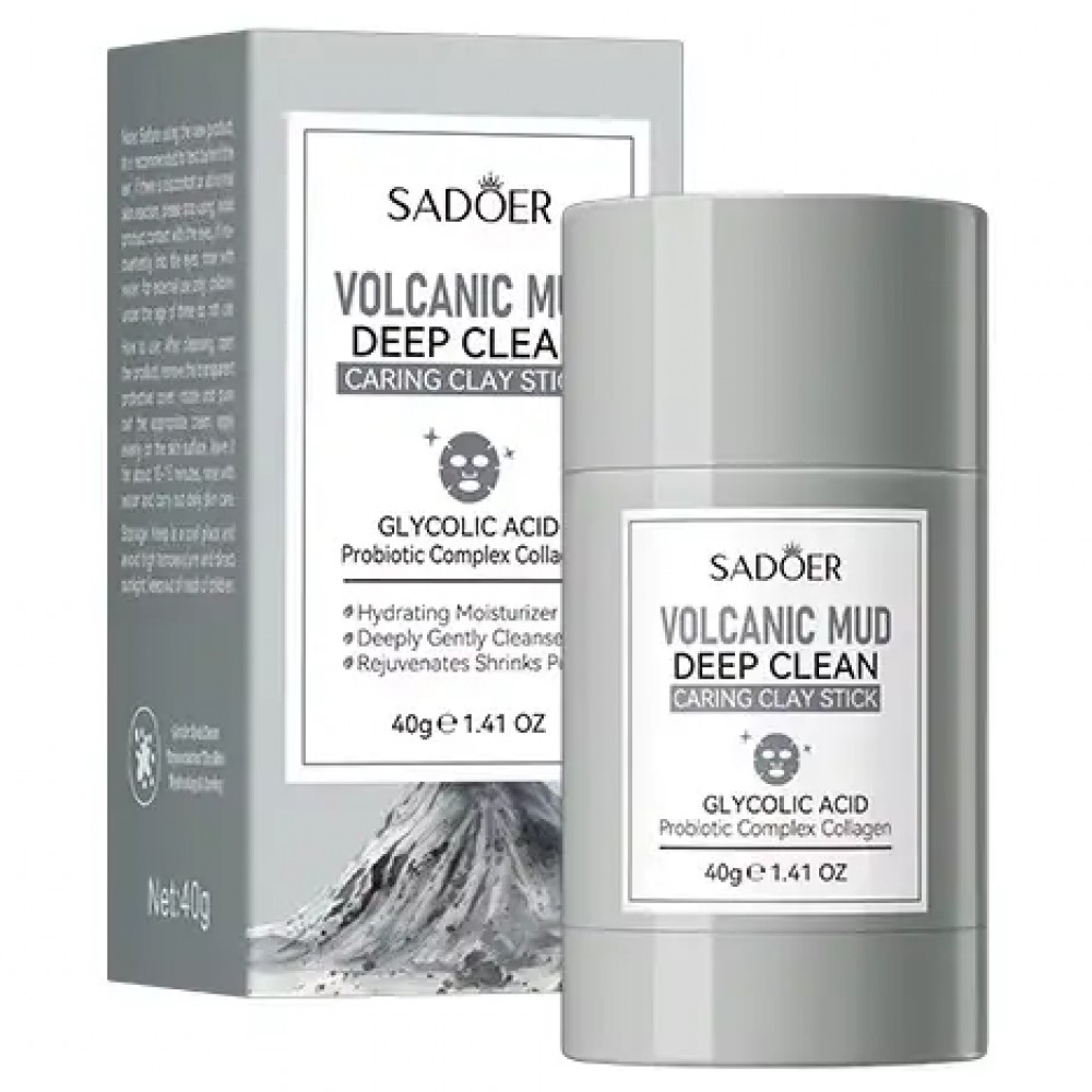 Глиняна маска-стик для обличчя Sadoer Volcanic для глибокого очищення пор 40 г