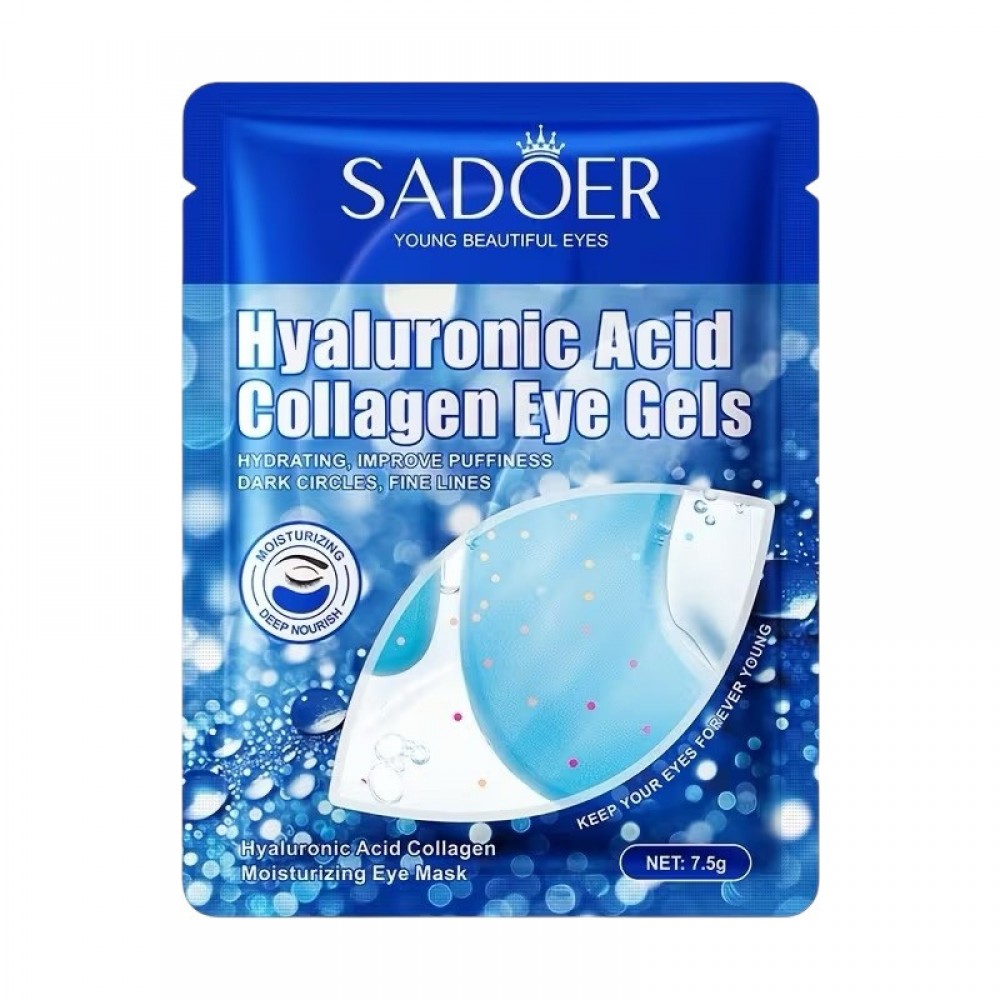Гідрогелеві патчі під очі з гіалуроновою кислотою Sadoer Hylauronic
