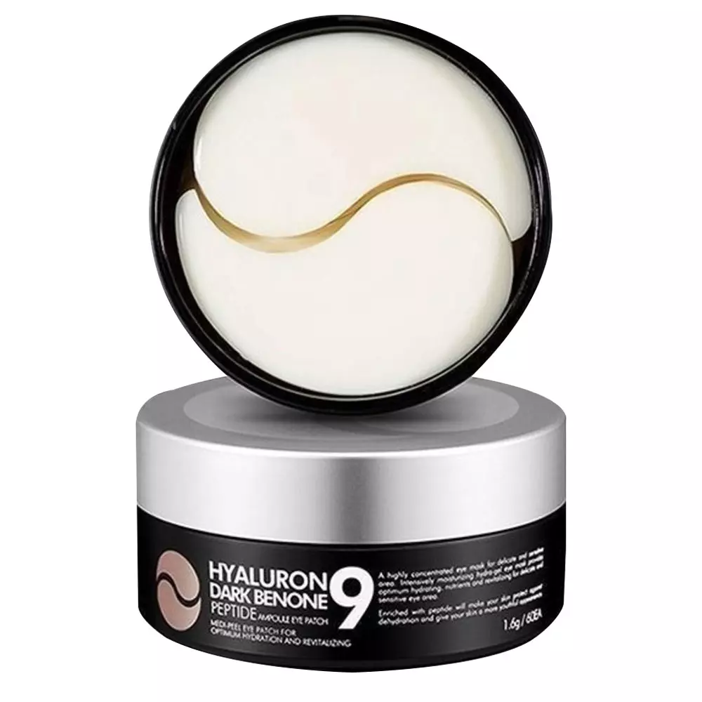 Зволожувальні гідрогелеві патчі з пептидами від темних кіл і набряків під очима MEDIPEEL Hyaluron Dark Benone Peptide 9 Ampoule Ey