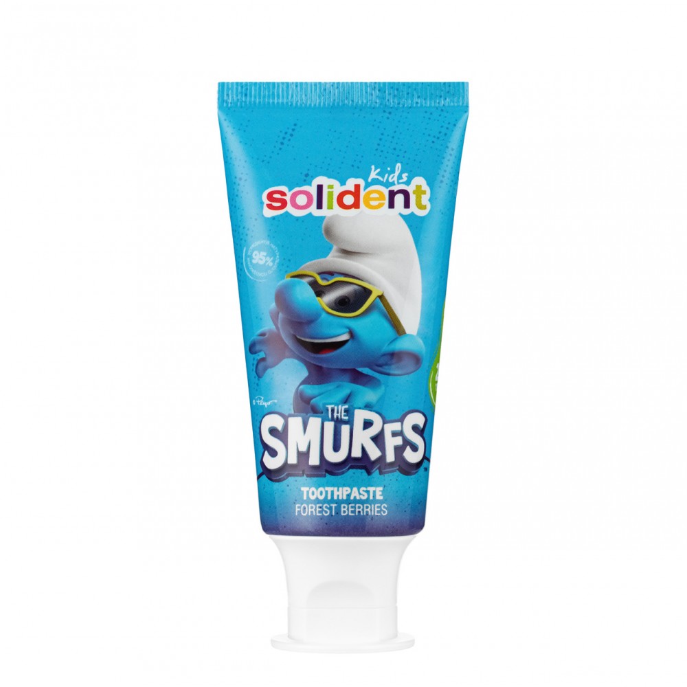 Натуральна зубна паста Solident Kids / лісові ягоди The Smurfth з фтором 1000 ppm