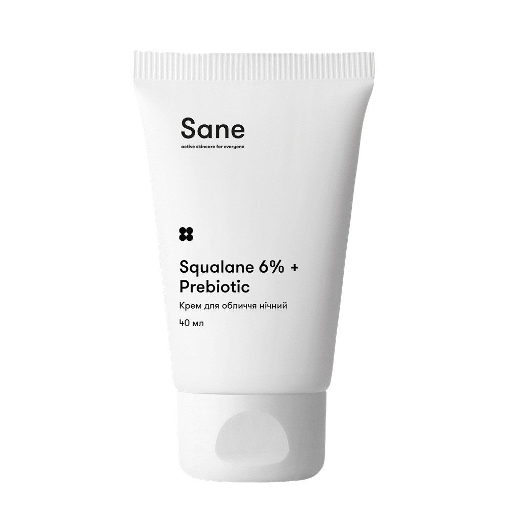 Нічний крем для обличчя з пребіотиком і скваланом Sane 40 мл