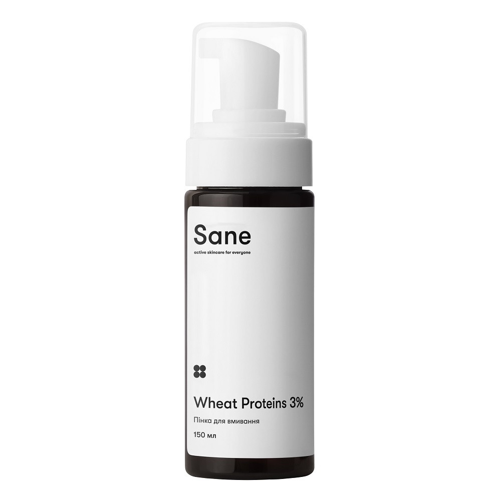 Пінка для вмивання обличчя з протеїнами пшениці 3% Sane 150 мл