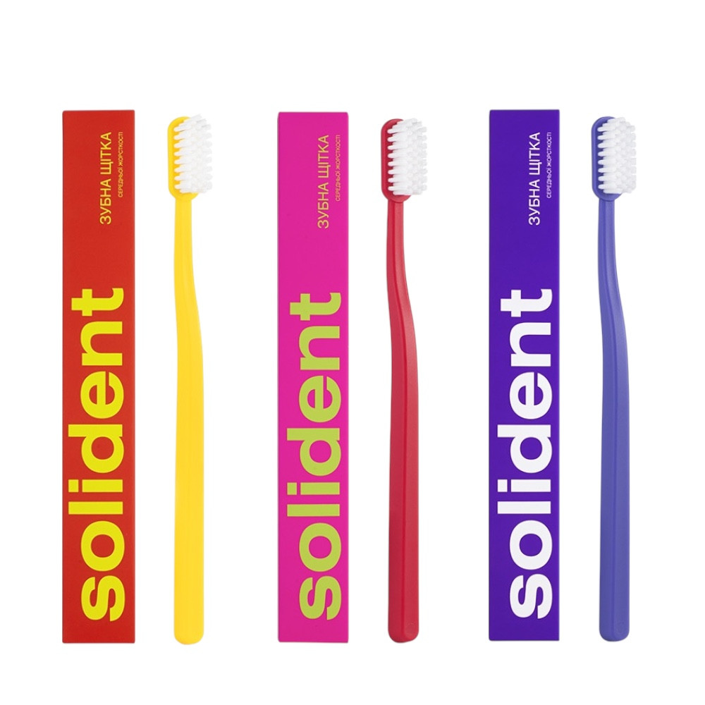 Зубна щітка Solident середньої жорсткості