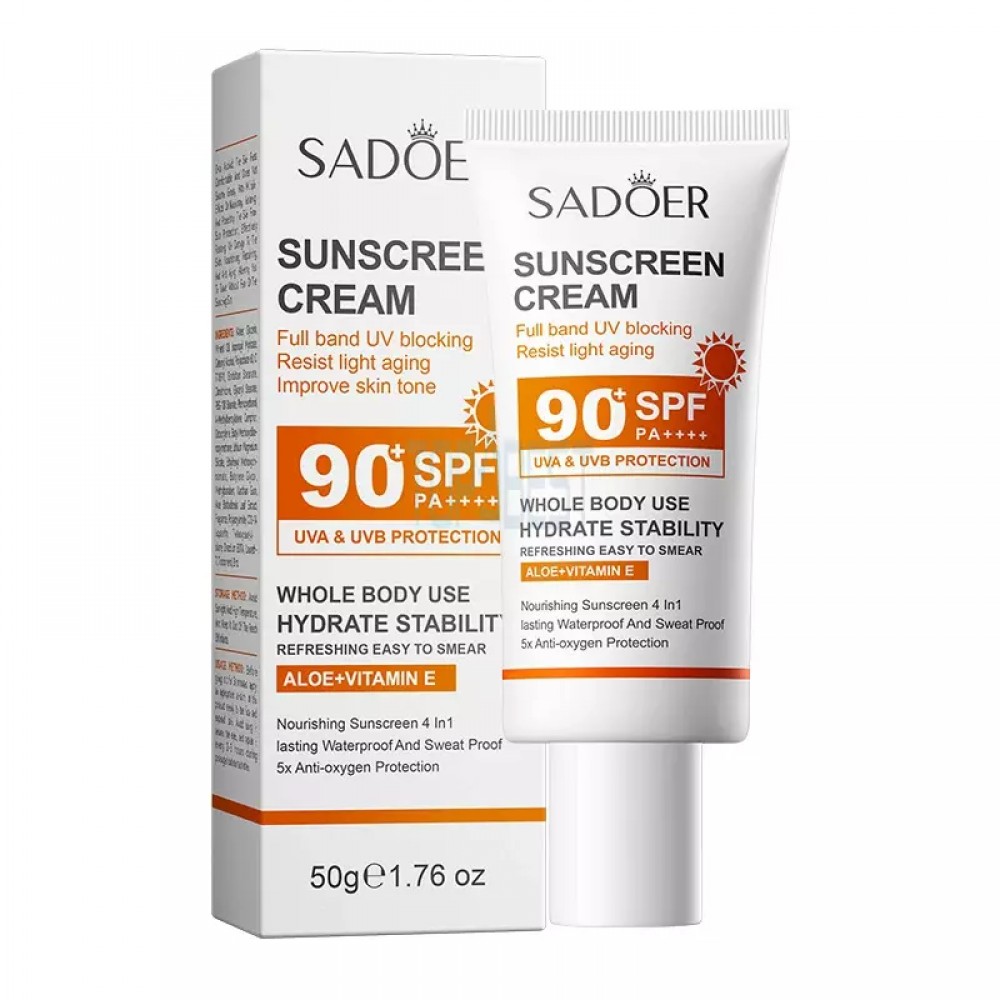Сонцезахисний крем з SPF 90+ PA++++ Sadoer Whole Body Sunscreen Cream, 50 г