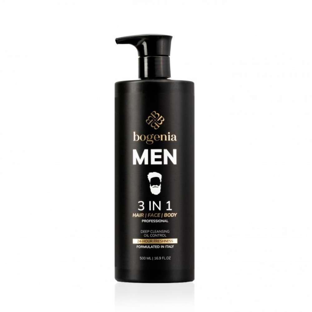Чоловічий засіб Men 3в1 Hair Face Body Wash Bogenia BG450 500 мл