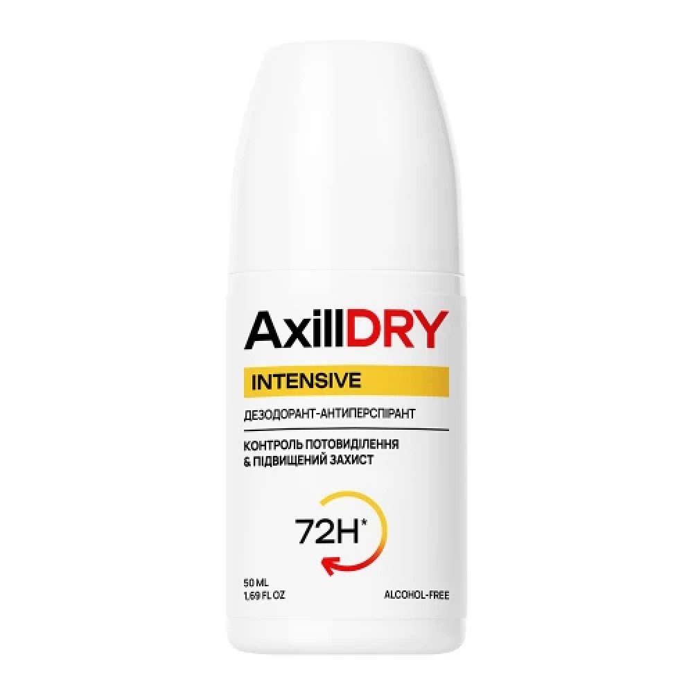 Кульковий дезодорант-антиперспірант INTENSIVE до 72 год AxillDRY 50 мл