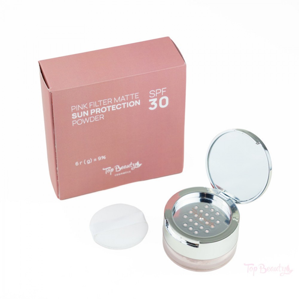 Матуюча сонцезахисна пудра Top Beauty Pink Filter Matte Sun Protection Powder SPF 30 6 г