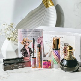 AКЦІЯ! 1=2  Набір декоративної косметики для макіяжу Ma vie Mari з косметичкою та капсули для волосся Ma vie Mari у подарунок