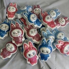 Бомбочка-гейзер для ванни Лабубу 55г та Котики 60г Висота 8 см