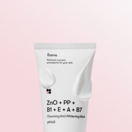 Очищувальна та відбілююча маска для обличчя з оксидом цинку і вітамінами Sane 75 мл