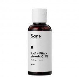 Тонік для обличчя з АНА + РНА + вітамін С Sane