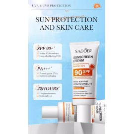 Сонцезахисний крем з SPF 90+ PA++++ Sadoer Whole Body Sunscreen Cream, 50 г