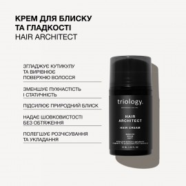 Крем для блиску, ідеальної гладкості та шовковистості волосся Hair Architect Triology 50 мл