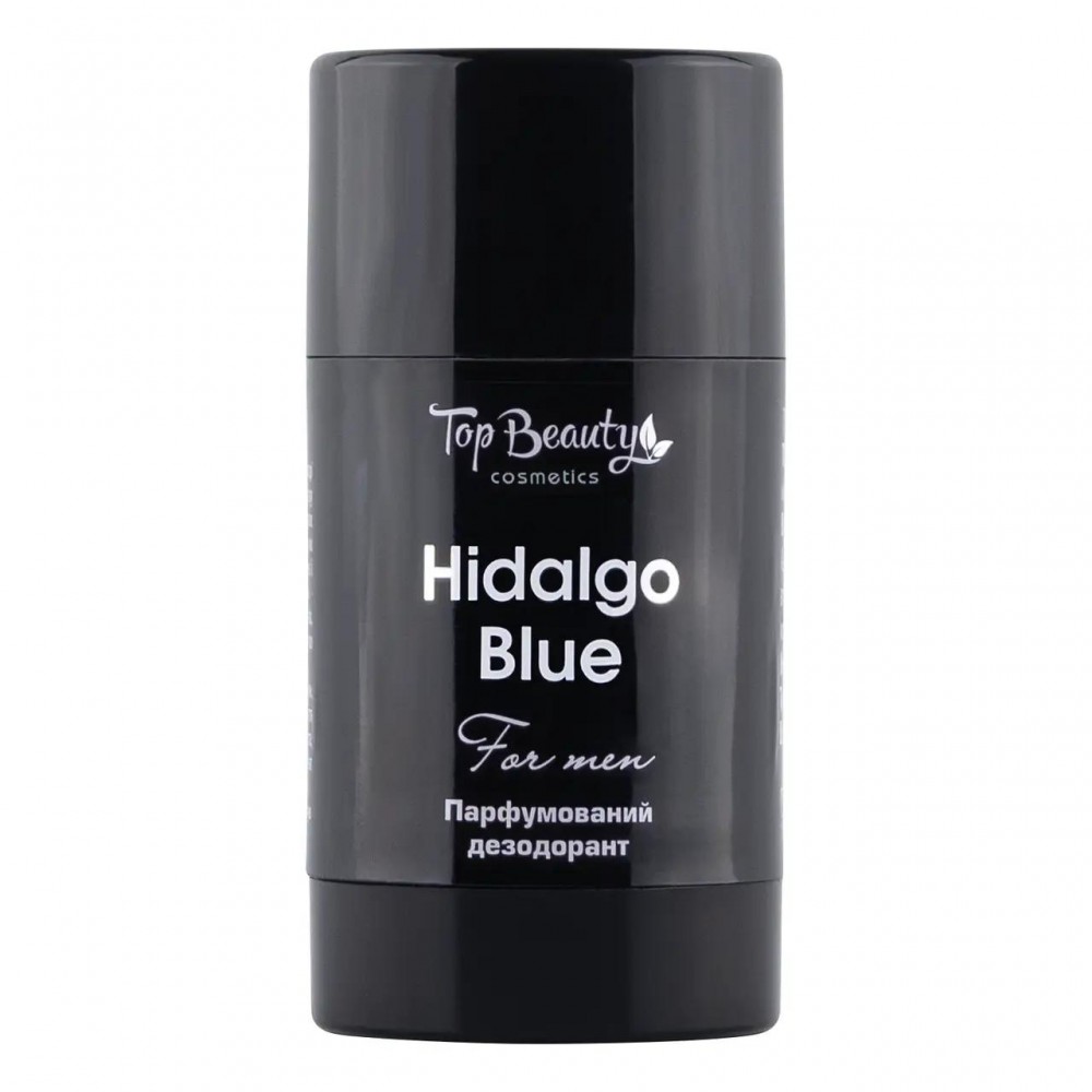 Дезодорант для чоловіків сухий парфумований з пробіотиком в чорному флаконі 50 мл. Hidalgo Blue (B) Top Beauty
