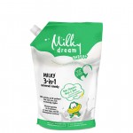 Універсальний засіб 3в1 "Для купання,миття волос та підмив.малюків" 0+, Milky Dream дой-пак 450 мл