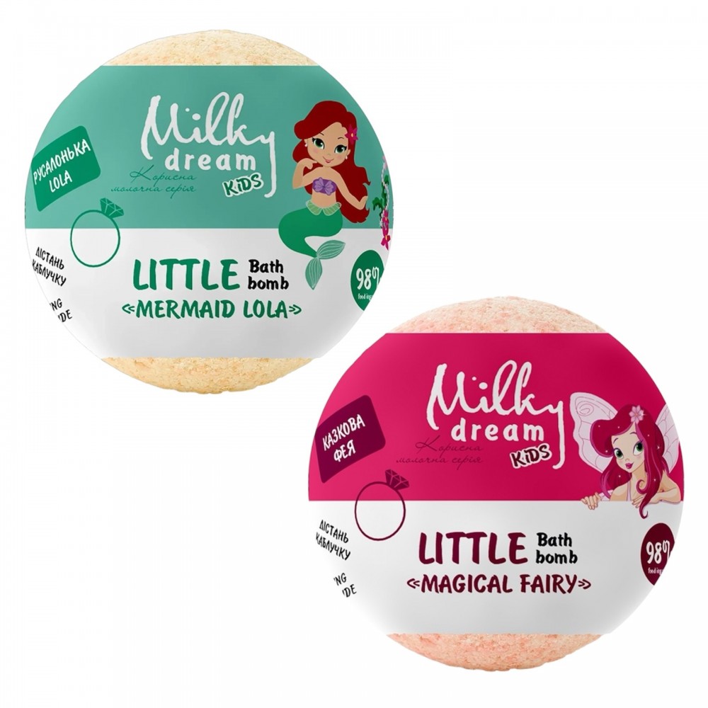Бомба для ванн kids "Казкова Фея" з каблучкою 75 г Milky Dream