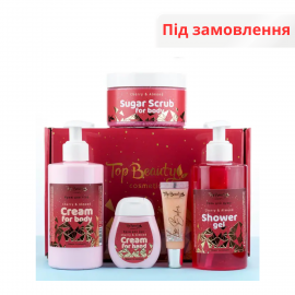 Бокс подарунковий "Вишня та мигдаль" 6 товарів в коробці Top Beauty