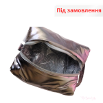 Косметичка фірмова з глянсової плащівки 22 х 11 см. Сріблястий колір Top Beauty