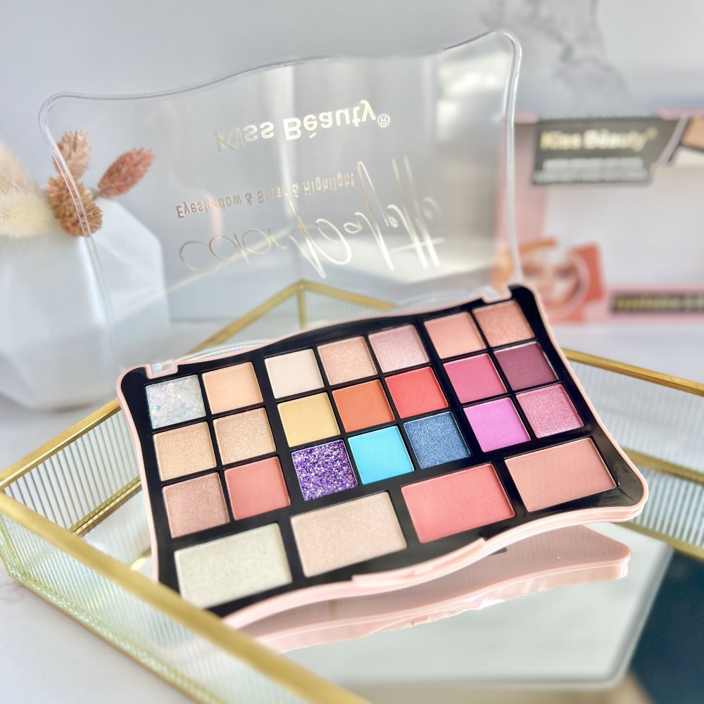Палітра тіні, румяна, хайлайтер Color Palete Kiss Beauty Купуй лише на ...