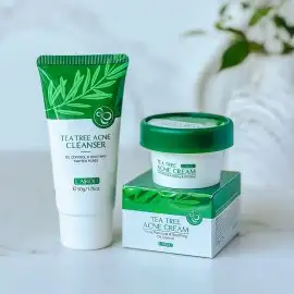 Очищаюча пінка для вмивання проти акне із зеленим чаєм Laikou tea tree acne cleanser